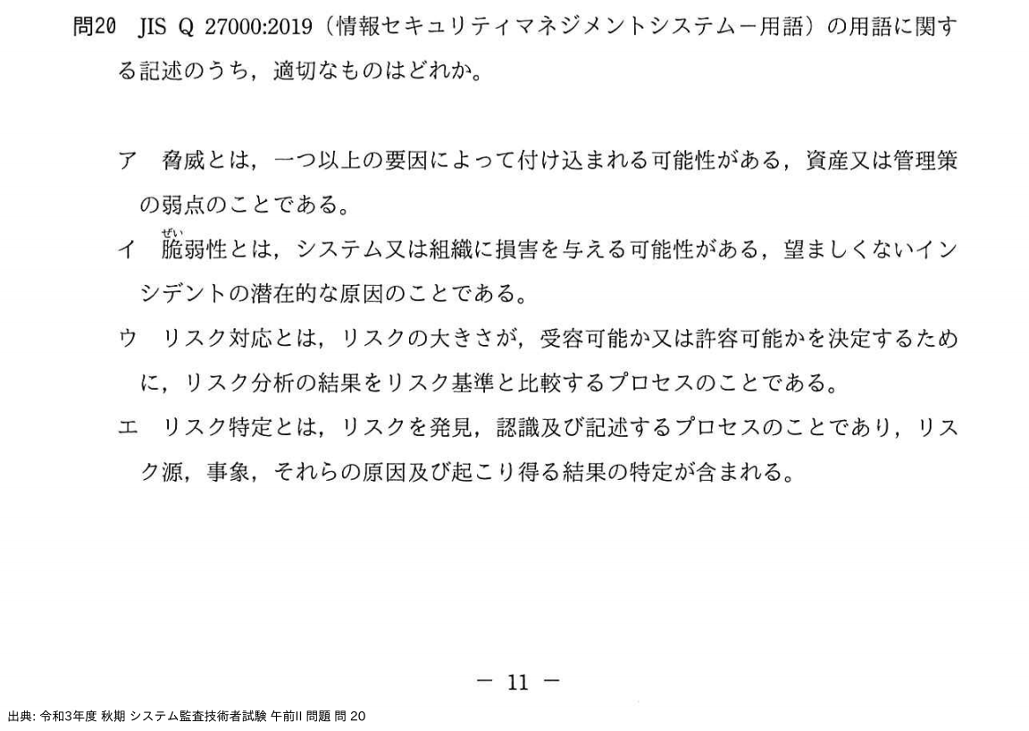 問. 20 設問画像