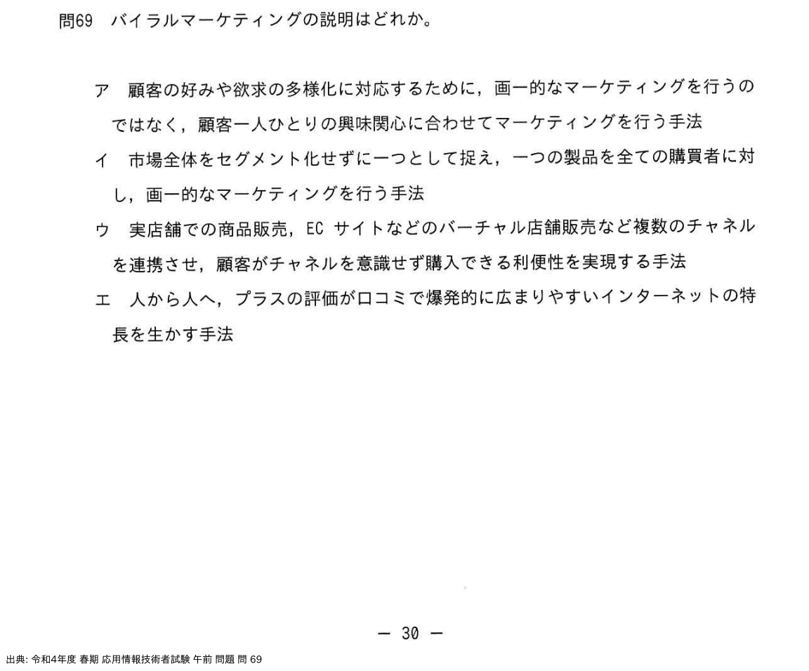 問. 69 設問画像