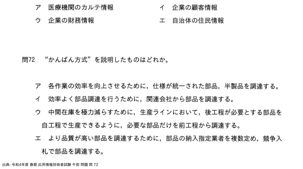 問. 72 設問画像