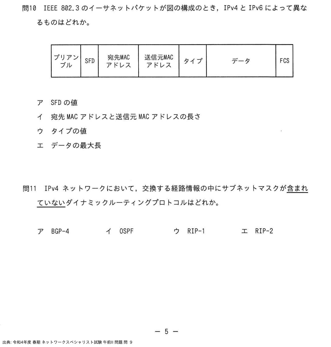 問. 9 設問画像