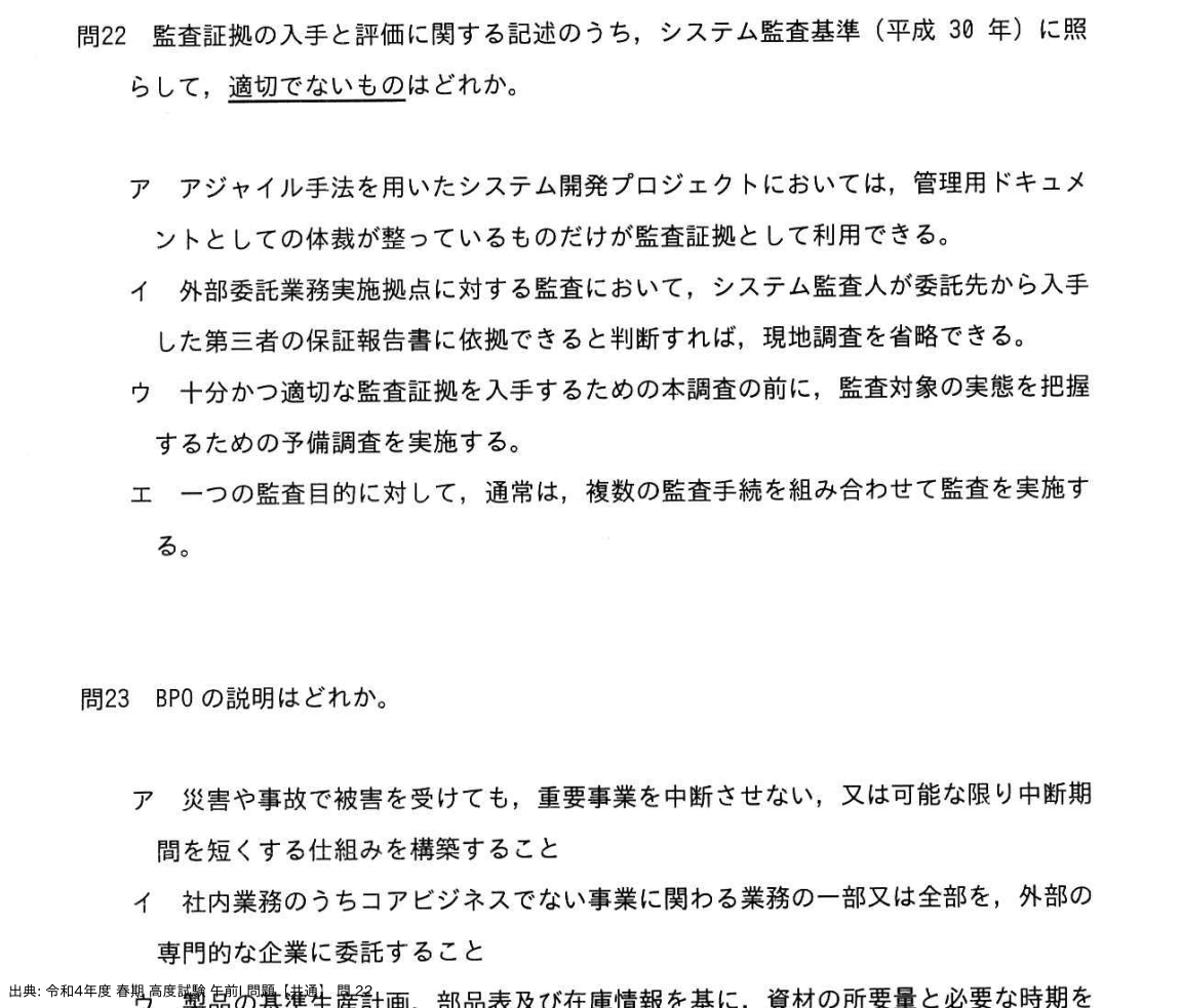 問. 22 設問画像